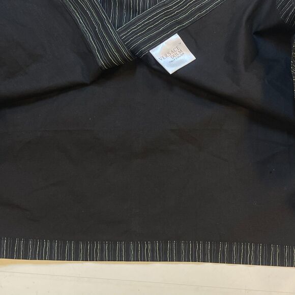 Versace Black and Gray Striped Casual Button Down Shirt - Picture 5 of 8